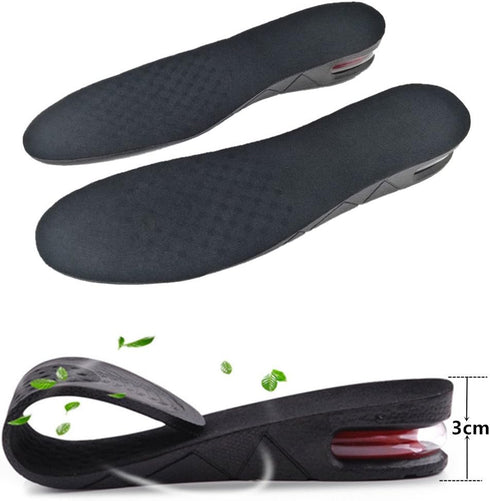 Kalevel Height Increase Insoles, 3cm, 1.2 Inches, Black Shoe Lifts for Men & Women