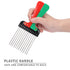 Portable Metal Pick Comb with Folding Handle, Wide Tooth Comb for Men and Women