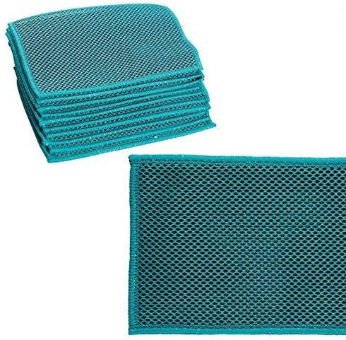 Microfiber Jersey Scrubber Cleaning Cloth, 10 Pack, Lint Free Micro Fiber Cloths for House Cleaning Supplies