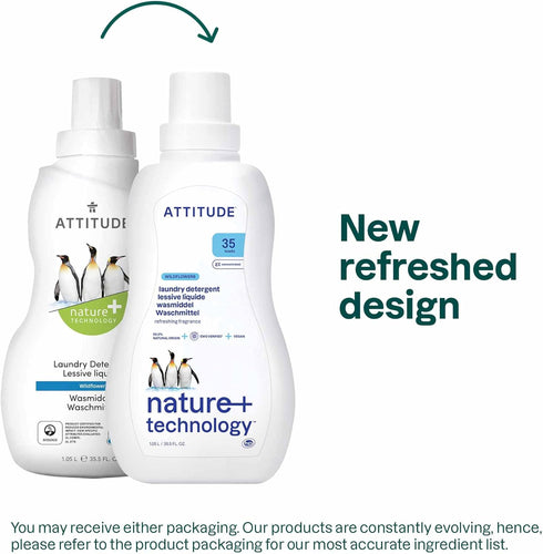ATTITUDE Liquid Laundry Detergent, EWG Verified Laundry Soap, HE Compatible, Vegan and Plant Based Products, Cruelty-Free, Wildflowers, 35 Loads, 35.5 Fl Oz