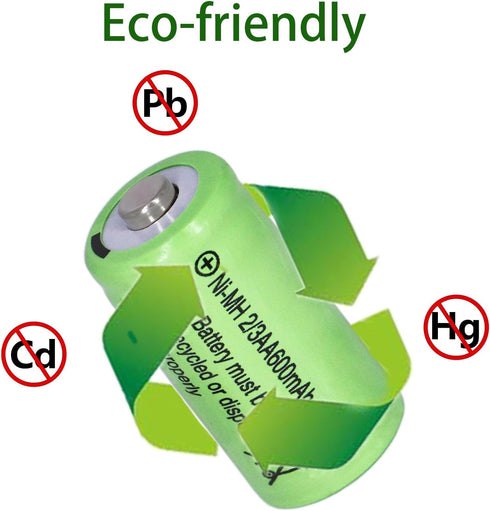 10 Packs 2/3AA Size Rechargeable Batteries, 600mAh 1.2V Ni-MH for Solar Lights (Not AA Standard Size)