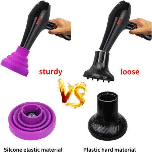 Universal Collapsible Hair Dryer Diffuser Attachment, Lightweight Portable Travel Tool for Most Blow Dryers - Purple