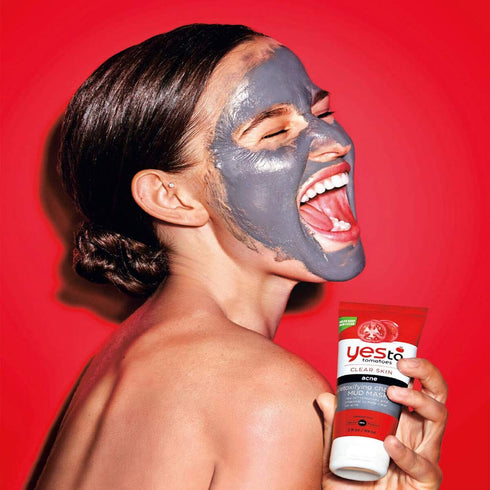 Yes To Tomatoes Clear Skin Detoxifying Charcoal Mud Mask - 2.006 Fl Oz for Acne Prone Skin