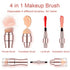 Bling Toman 4 in 1 Makeup Brushes Set, Eyeshadow Eye Lip Face Concealing Blush Foundation Brush Brochas De Maquillaje Mini Makeup Brush (rose gold brush)