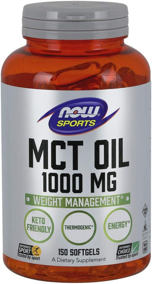 NOW Foods MCT Oil 1,000 mg - Sports Nutrition, Weight Management, 150 Softgels