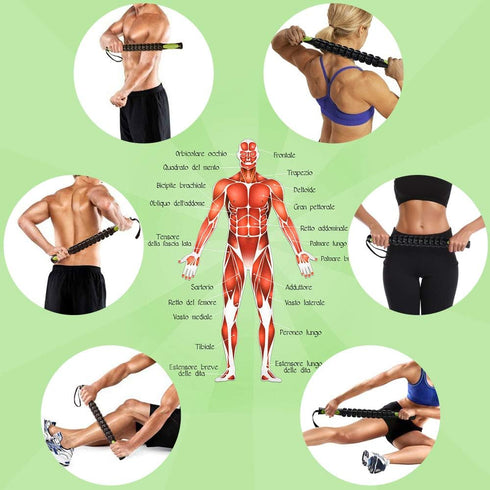 Sportneer Muscle Roller Stick Deep Tissue Leg & Back Massager for Athletes, Relieves Soreness, Cramps & Tight Muscles