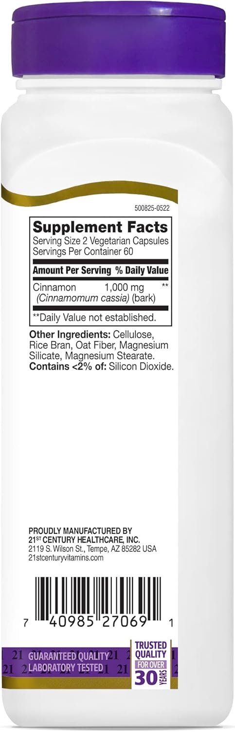21st Century Cinnamon 1000mg 120 Vegicaps