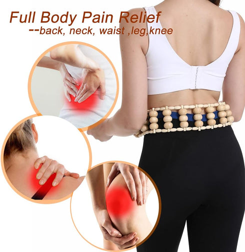 Wooden Therapy Massage Tools for Body Sculpting, Back Massage Roller Rope, Manual Cellulite Massage Maderoterapia Kit