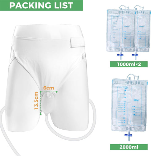 Wearable Urinal for Men , Ventilate Urine Collector, Reusable Urine Bag Collector, Portable Male Urine Collection Bag