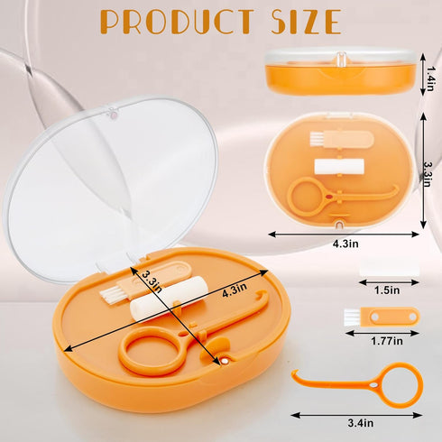 New Double-layer Aligner Case - Chewing Tool, Cleaning Brush, Built-in Mirror for Orthodontic Use