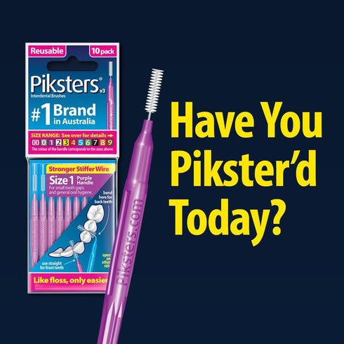 Piksters Interdental Brushes, 35 pk, Size 6, Tooth Brush for Larger Gaps, Gum Soft Bristles for Plaque Removal