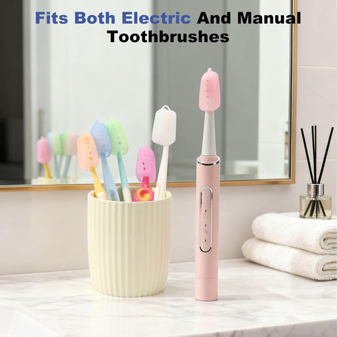 Serqd 6 Pack Silicone Toothbrush Covers, Travel Toothbrush Head Caps for Manual and Electric Toothbrushes, Breathable