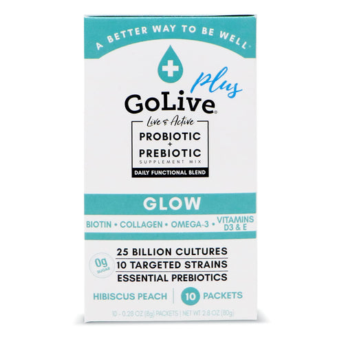 GoLive Probiotics & Prebiotics for Women and Men, Sugar-Free Synbiotic Powder, 10 Count (Pack of 1)