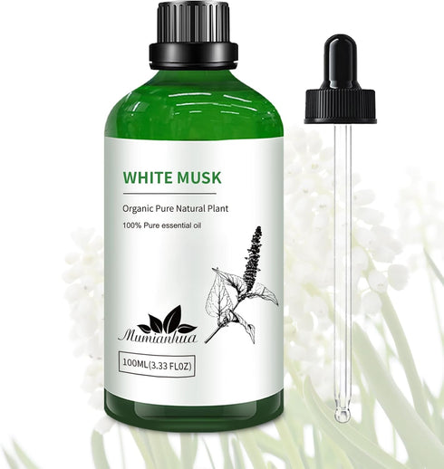 White Musk Oil Mumianhua, Pure Therapeutic Grade Essential Oil for Diffuser, Skin, Perfume, Soap Making, 100ml
