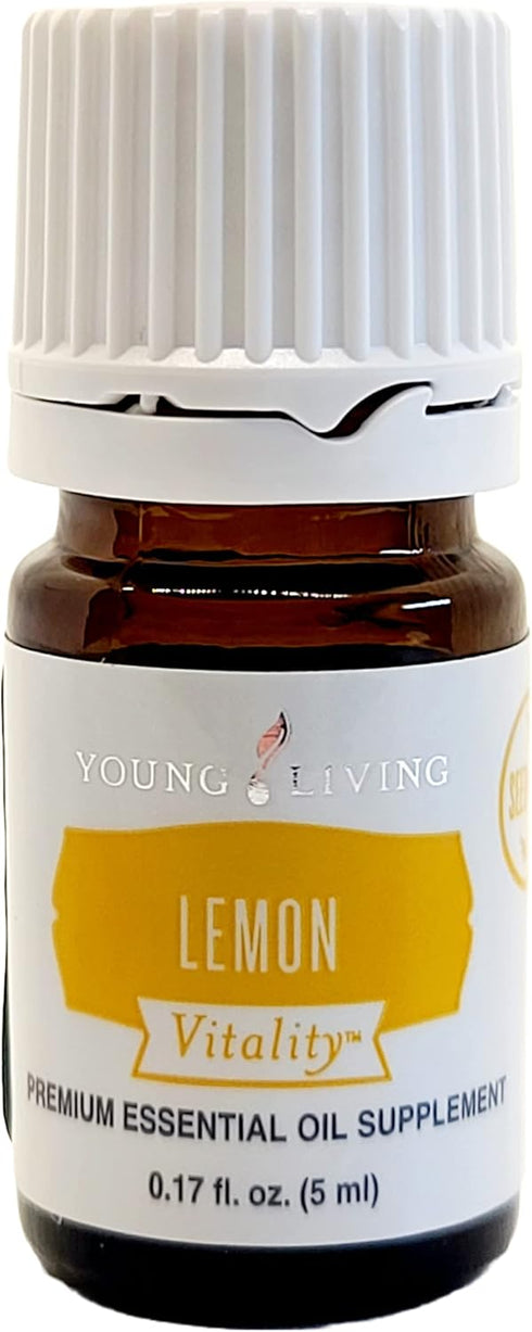 Young Living Vitality Lemon Essential Oil 5ml - 100% Pure, Zesty Citrus Flavor for Culinary Delights - Brighten Your