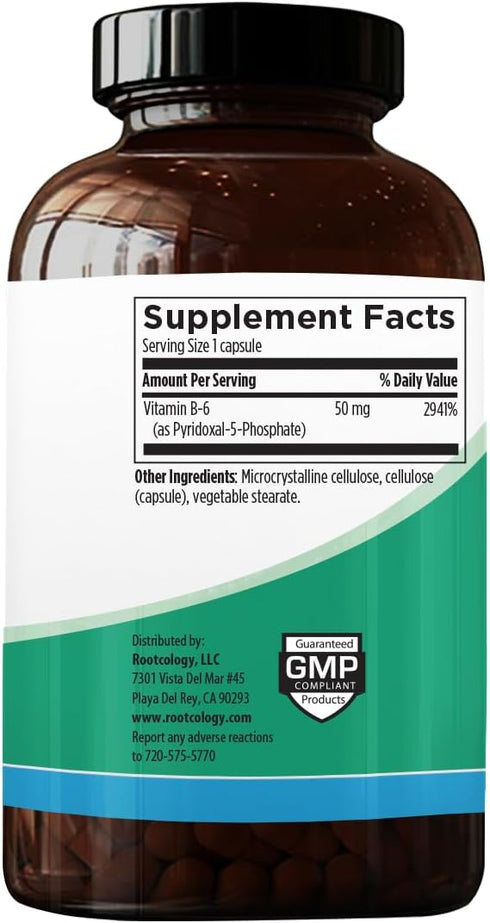 Rootcology P5P - 120 Capsules of Active Vitamin B6 for Balanced Mood & Healthy Stress Response Support