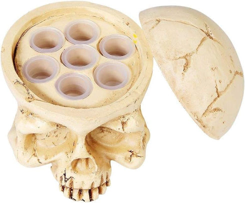 New Star Tattoo Ink Cup Holder, Hard Skull Resin Stand with 7 Holes for Tattoo Supplies and Permanent Makeup Kit