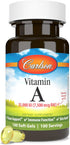 Carlson Vitamin A, 25000 IU (7500 mcg RAE) | 100 Softgels | Vision & Skin Health, Immune Function