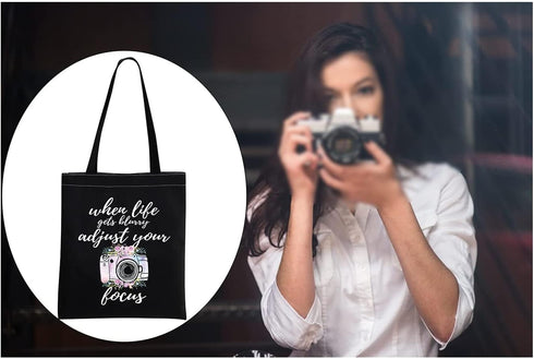 MBMSO Photographer Makeup Bag, Inspirational Gifts for Photography Lovers, When Life Gets Blurry Adjust Your Focus