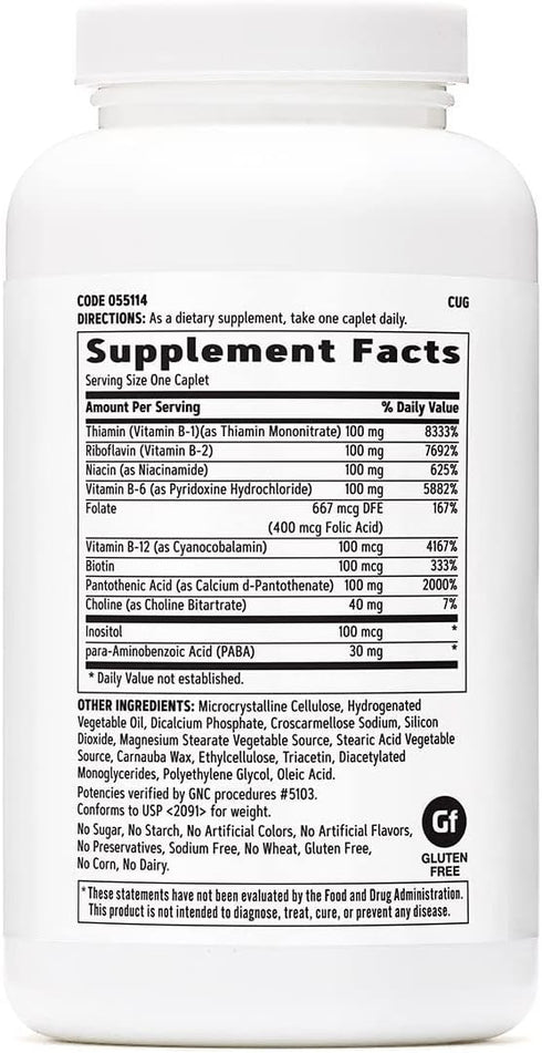 GNC B-Complex 100 | Metabolism & Energy Production | 250 Count