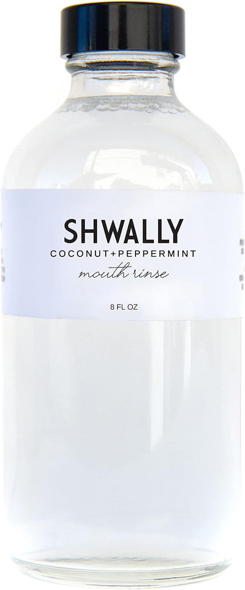 Peppermint Coconut Mouth Rinse, Natural Rinse for Whiter Teeth, Fresher Breath, Alcohol & Fluoride-Free, 8 Oz