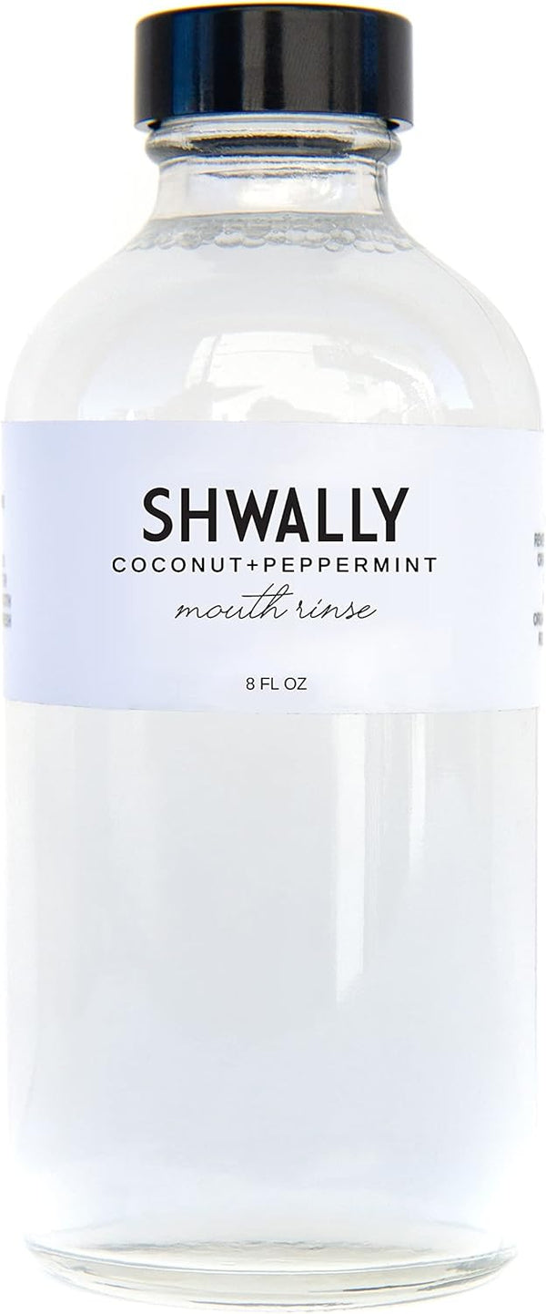 Peppermint Coconut Mouth Rinse, Natural Rinse for Whiter Teeth, Fresher Breath, Alcohol & Fluoride-Free, 8 Oz