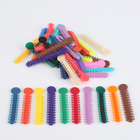 2080Pcs, 2 Bags, Braces Rubber Band, Dental Orthodontics Elastic Ligature Ties Multi Color Rubber Band (1040pcs/bag)