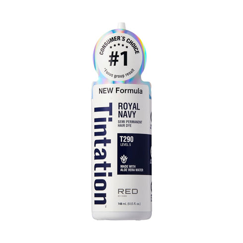 Red by Kiss Tintation Semi-Permanent Hair Color, Aloe Vera Water Based, Long-Lasting Dye (Royal Navy, 5 fl.oz)