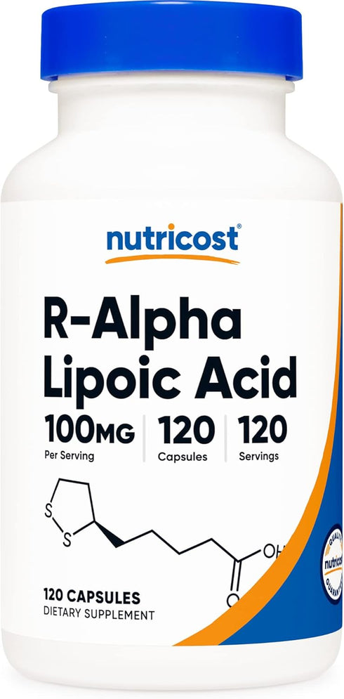 Nutricost R-Alpha Lipoic Acid 100mg - 120 Veggie Capsules, Non-GMO, Gluten Free
