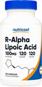 Nutricost R-Alpha Lipoic Acid 100mg - 120 Veggie Capsules, Non-GMO, Gluten Free