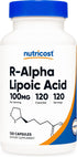 Nutricost R-Alpha Lipoic Acid 100mg - 120 Veggie Capsules, Non-GMO, Gluten Free