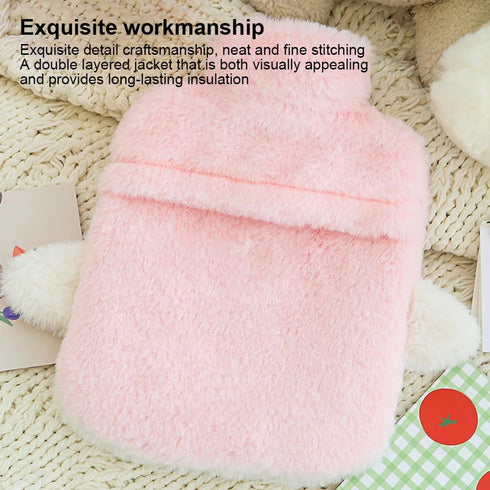Hot Water Bottle with Cover, Hot Water Bottle with Cute Plush Cover, Super Soft Plush Cover for Pain Relief Headaches