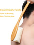 Leotruny 100% Natural Exfoliating Loofah with Long Wooden Handle Shower Back Brush (Off-White, 1 Pack)