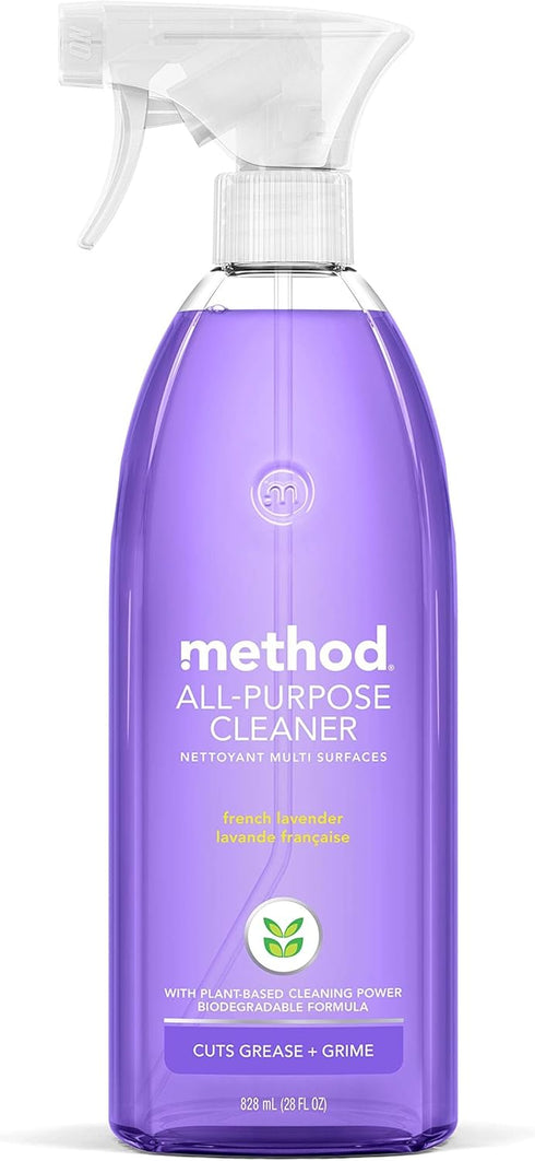 Method All-Purpose Cleaner Spray - French Lavender, Plant-Based Formula for Most Counters and Tiles (28 Fl Oz)