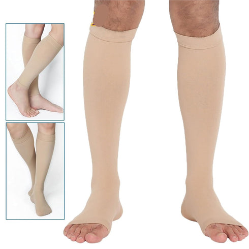 PAKHUDB 1 20-30mmhg Support(Type2-Black,6XL) Calf Compression Sleeves Pair Calf Compression Sleeve Leg Warmer Stocking