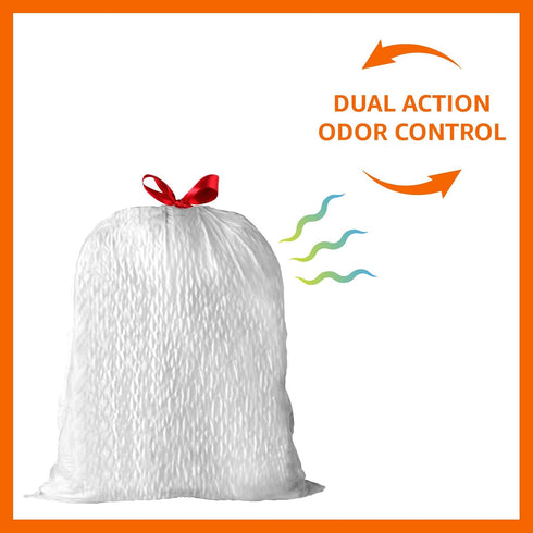 Amazon Basics Force Flex Tall Kitchen Drawstring Trash Bags, Lavender Scented, 13 Gallon, 80 Count