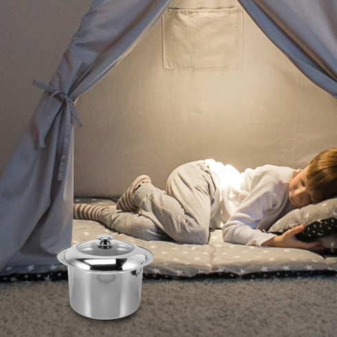 Portable Stainless Steel Spittoon Urinal - Easy to Clean Bedside Potty