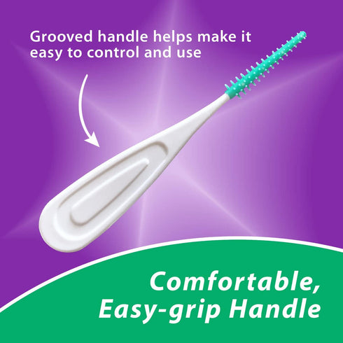 BrightWorks Mint Dental Picks, Extra Soft Rubber Bristles, Flexible Tip, 3 Packs (120 Per Pack) Travel Case Included