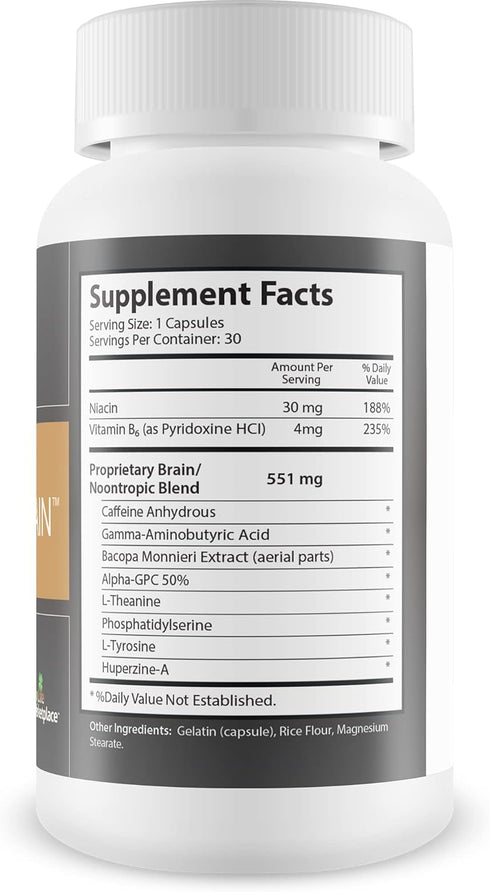 Cavanzo Brain Support Supplement, Improve Memory Focus and Brain Function, Memory, Focus, Clarity, Recovery, Stamina