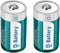 2 Pack Rechargeable Lithium D Cell Batteries with USB 4 in 1 Charging Cable, 1.5V LR20 Battery Replacement for Toys