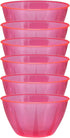 Party Essentials Hard Plastic Small Serving Bowls, Neon Pink, 24-Ounce, 6-Count