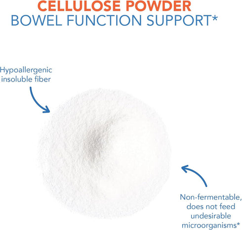 Allergy Research Group Cellulose Powder, 2000mg Insoluble Fiber Supplement, 8.8 Oz