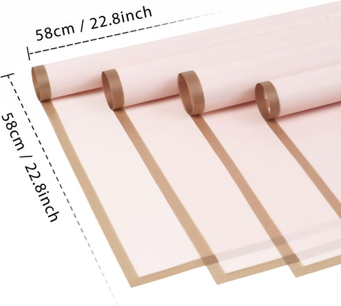 FUHITIM 20 Sheets Flower Wrapping Paper - Waterproof Floral Bouquet Packaging Paper for DIY Crafts,Florist Supplies Packaging Paper for Wedding Birthday Gift(Pink)