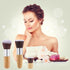 3 PCS Mini Travel Size Flat Top Face Foundation Brush, Synthetic Bristles & Bamboo Handle for Flawless Makeup