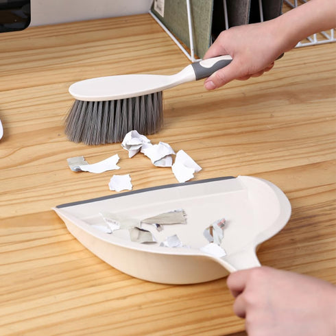Amosfun Mini Dustpan and Brush Set - Portable Small Broom and Dust Pan for Cleaning Sofa & Countertop