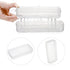 JUXYES Plastic Sterilizing Tray for Nail Art Tools, Portable Sterilizer with Strainer, Clear Storage Box Organizer