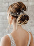 Unicra Silver Bride Wedding Hair Vine, Pearl Bridal Hair Piece with Leaf Hair Accessories (12.5 Inches)