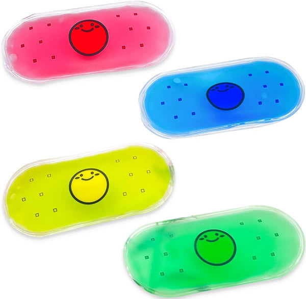 Kids Ice Pack, Hot or Cold Gel Cooling Pad, Reusable for Injuries, Medical Health, Set of 4