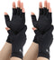 2 Pairs Compression Gloves, Fingerless Copper Arthritis Gloves for Rheumatoid Arthritis, Hand Pain Relief (Black, Small)
