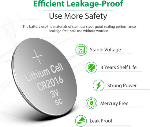 LiCB CR 2016 Battery - CR2016 Lithium Batteries, 3 Volt Coin & Button Cell (20 Pack)